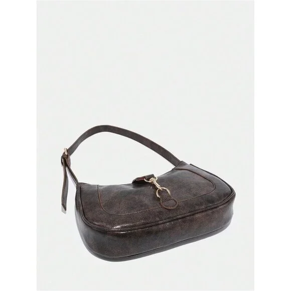 Women’s Coffee Retro Vintage Hobo Bag | Elegant Underarm Purse & Shoulder Bag - Picture 4 of 6